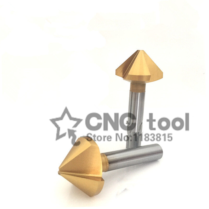 30.0mm*90degrees 1flutes or 3flutes 1pcs HSS yellow coating Chamfering drill Chamfering cutter Processing steel