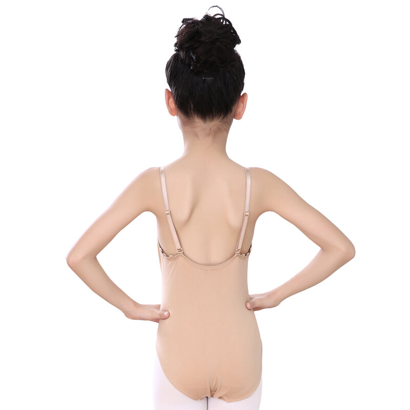 Nude Ballet Underwear Child Kids Gymnastics Seamless Camisole Skin Color Ballet Leotard Swimsuit Adjustable Shoulder Bands