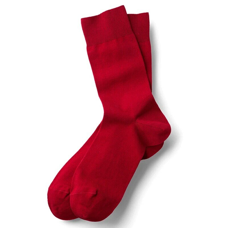 Match - Up ไม้ไผ่สีแดงถุงเท้าป้องกันแบคทีเรีย man ธุรกิจถุงเท้า (6 คู่/ล็อต)