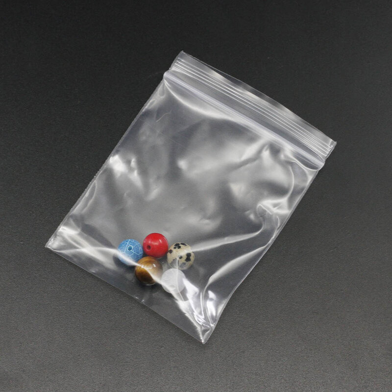 30-100 pièces/paquet 4*6/5*7/6*8/7*10 paquet d'emballage de bijoux en vrac épais avec fermeture éclair sac en plastique transparent refermable cadeau