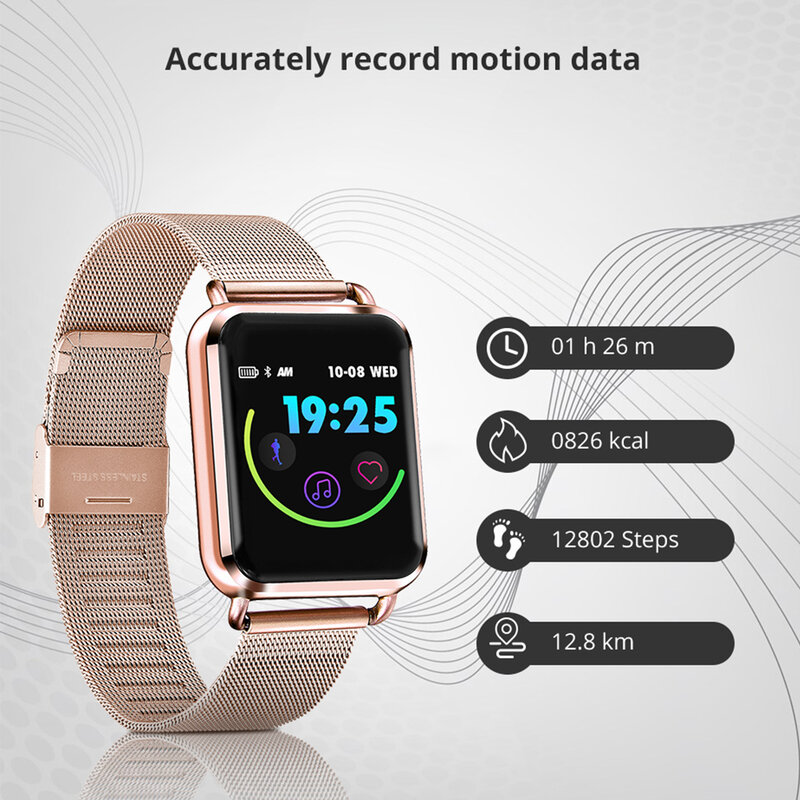 Makibes C5 banda inteligente 1,22 "de las mujeres de los hombres Bluetooth Fitness Tracker inteligente de pulsera de presión arterial de reloj de color de pulsera para APPLE