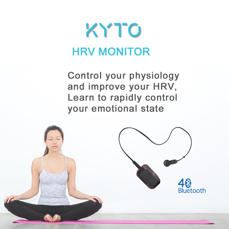 KYTO Bluetooth Heart Rate HRVพร้อมคลิปหูหรือปลายนิ้วเซ็นเซอร์อินฟราเรดสำหรับโทรศัพท์มือถือ