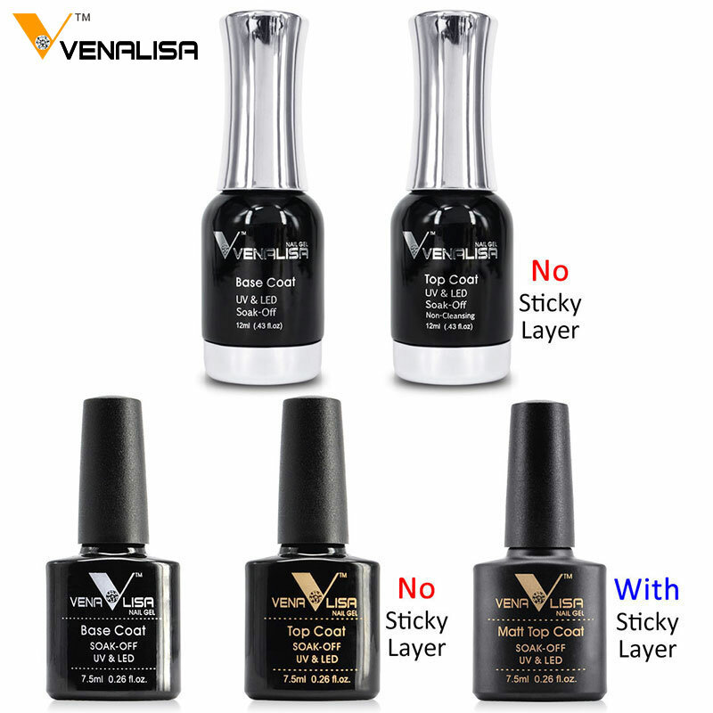 VENALISA Primer ไม่มีกรด Fast Dry Professional เล็บ Art Salon เล็บ Matt Top Soak Off UV LED สีเล็บเจล