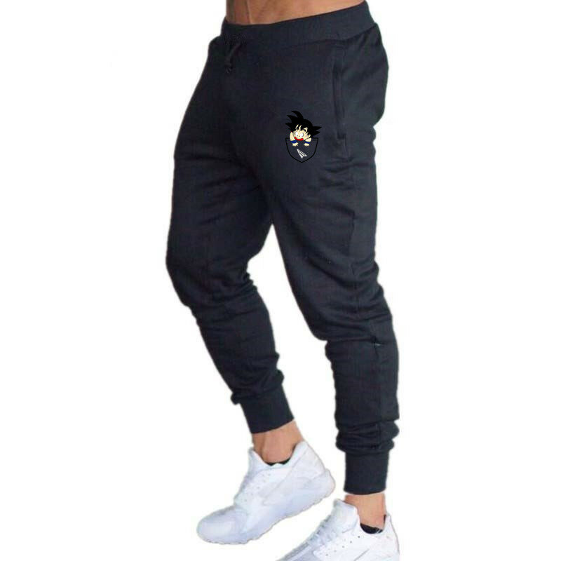 Męskie spodnie do joggingu człowiek, moda, kieszeń z Goku druku na co dzień spodnie dresowe męskie spodnie do biegania siłownia mięśni bawełna Fitness spodnie Stretch