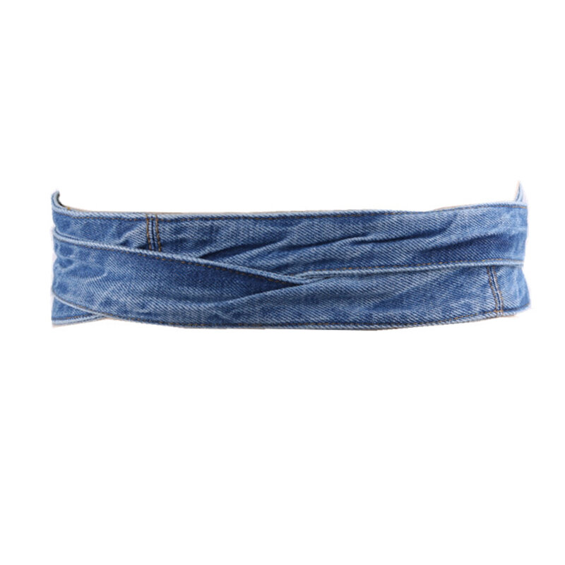 Cintura in vita femminile moda cintura lunga/tela larga Denim corsetto Cummerbund cintura regolabile Costume da donna cinture gonna