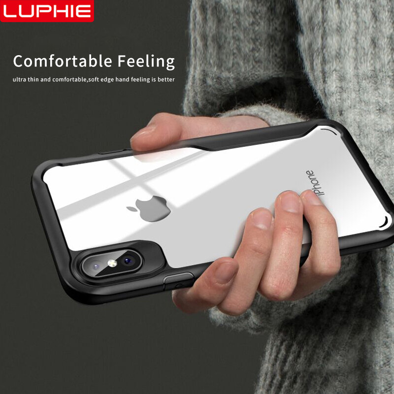 LUPHIE противоударный армированный чехол для iPhone 15 14 Plus 13 12 11 Pro XR 8 7 Plus Прозрачный чехол для iPhone 12 XS Max силиконовый чехол