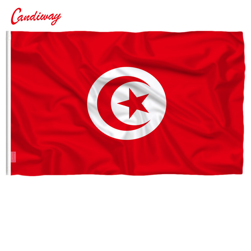 90X150 Cm Tunisia Tunisie Bendera Rumah Dekoratif Bendera Spanduk 3X5 Kaki Bendera Nasional Polyester Outdoor Gantung terbang Bendera NN096