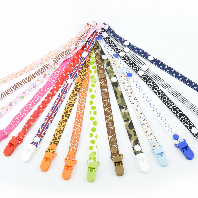Baby Pacifier Clip Chain for soothers Ribbon Chupetas funny Soother dummy holder Leash Strap Nipple Holder Infant Feeding