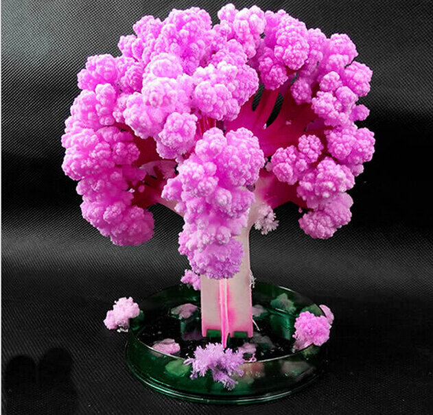 2019 135mm H japonia różowy Big Magic rosną papieru japoński Sakura drzewo magicznie rosnące drzewa zestaw pulpit Cherry Blossom dzieci zabawki
