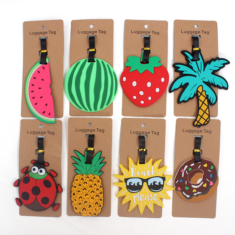 Fashion Fruits Travel Accessories Creative Luggage Tag Silica Gel Suitcase ID Addres Holder Baggage Boarding Tags Portable Label