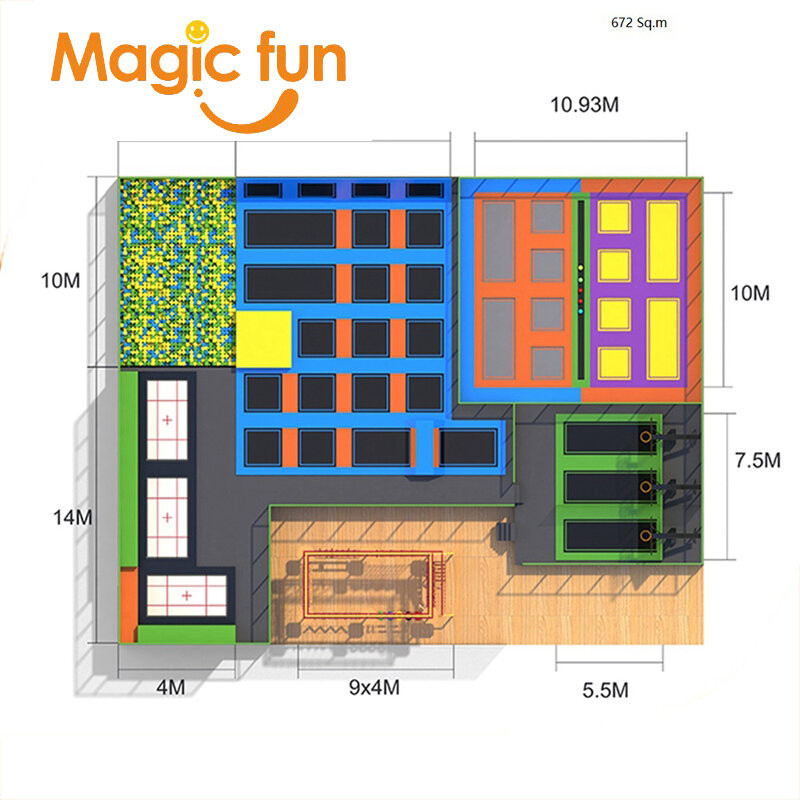 Волшебная Веселая крытая игровая площадка для детей, большой детский батут, банджи-парк