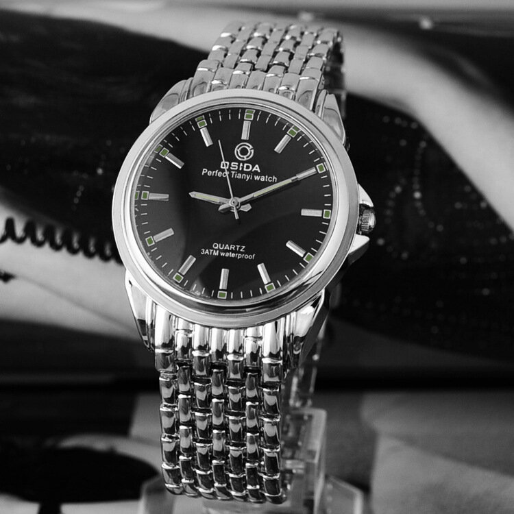 Shsby 男性のフルステンレス鋼石英カップルの腕時計クォーツ時計女性のドレスファッション時計