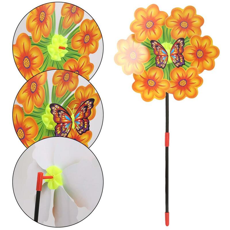 Flower Windmill Wind Spinner Pinwheels Home Garden Yard Decoration Kids Toys New