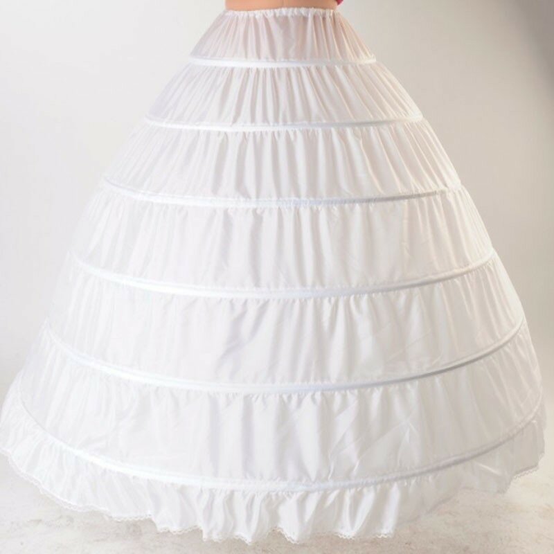Borda do laço 6 hoop petticoat underskirt para vestido de baile vestido de casamento diâmetro roupa interior crinoline acessórios de casamento