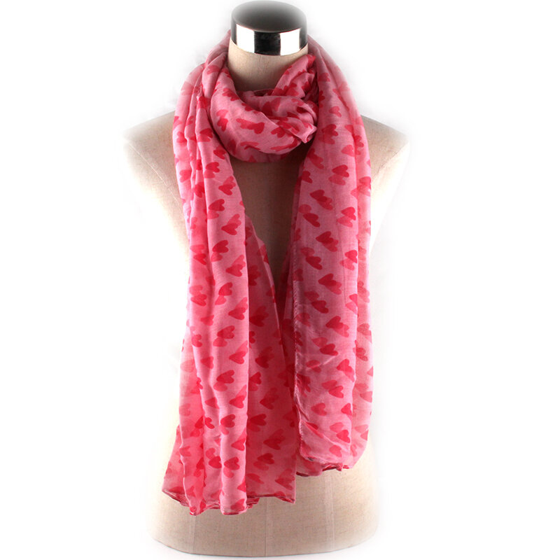 Модный женский цветочный шарф, Длинный мягкий цветочный шарф, женские шарфы в форме сердца
