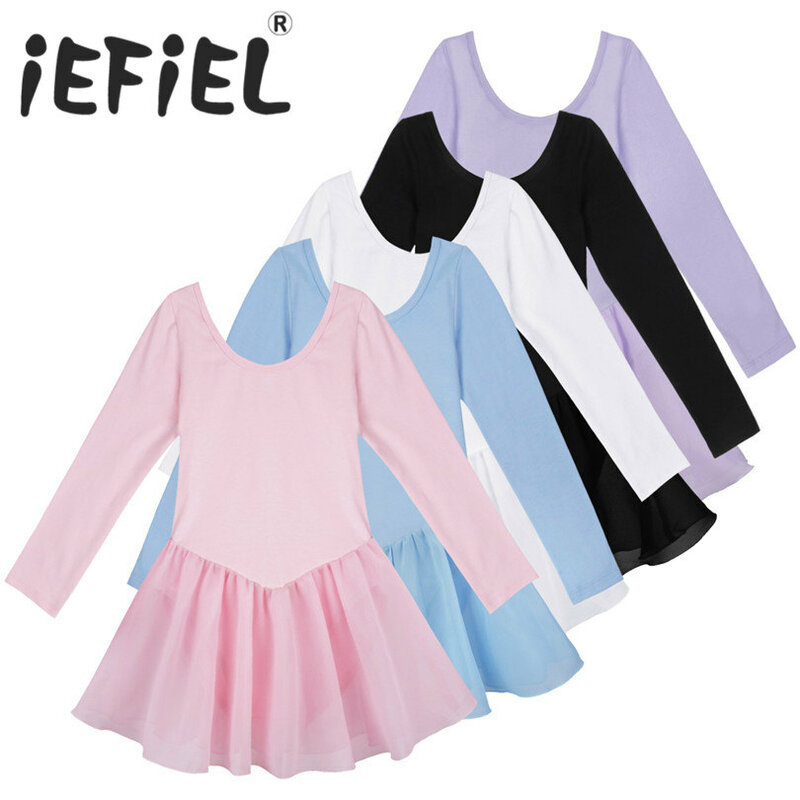 Балетное платье-пачка iEFiEL, с длинным рукавом, для девочек