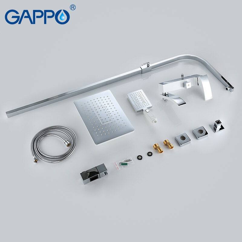 GAPPO-حنفيات حوض الاستحمام البيضاء ، نظام الدش ، حوض ، حوض ، صنبور ، خلاط حوض ، ملحقات الحمام