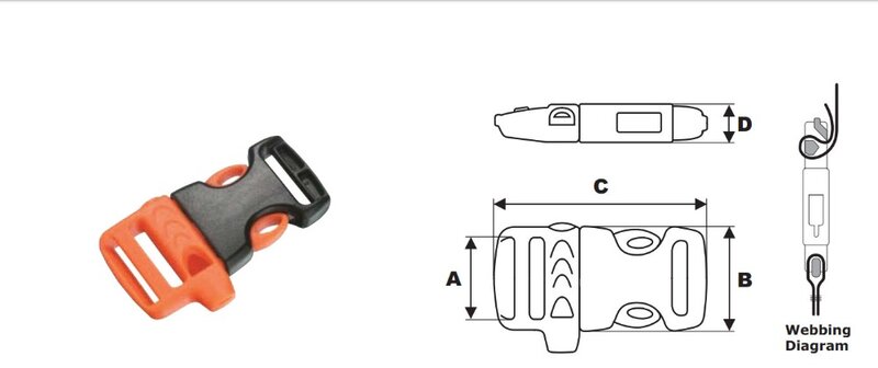 AINOMI 베이비 캐리어 액세서리 플라스틱 파라 코드 휘슬 버클 걸쇠 20mm 파라 코드 팔찌 스트랩 생존 야외 제조 업체