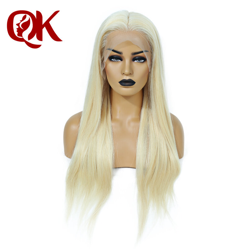 QueenKing/европейские волосы Remy 180% плотности, фронтальные кружевные волосы, блонд 613, шелковистые прямые волосы для женщин, бесплатная доставка