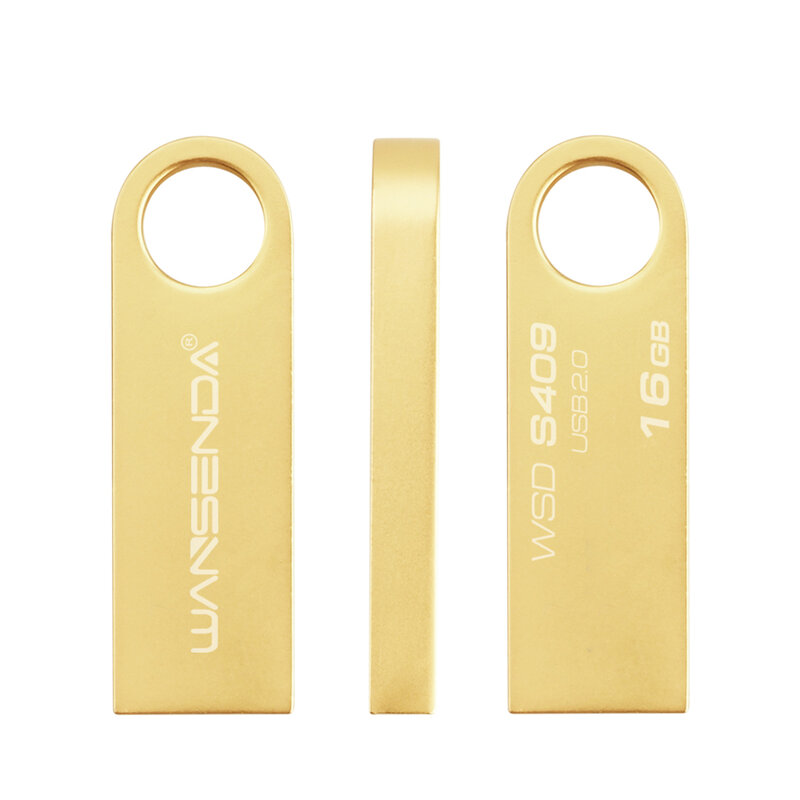 Wansenda-Mini Metal USB Flash Drives, Pendrives Portáteis, Memory Stick, Pen Drive, New Style, USB 2.0, 128GB, 64GB, 32GB, 16GB, 8GB, 4GB