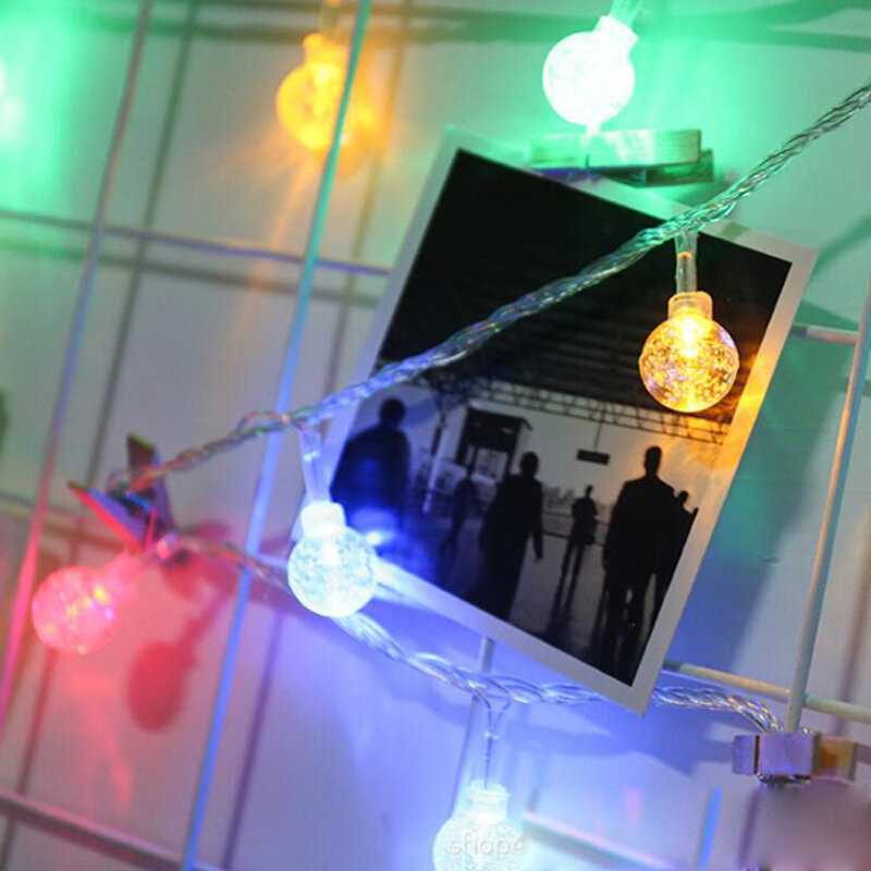 LED kula kąpielowa girlanda żarówkowa 40/50LED Garland zasilany z baterii łańcuchy świetlne lampki na boże narodzenie walentynki DIY dekoracji