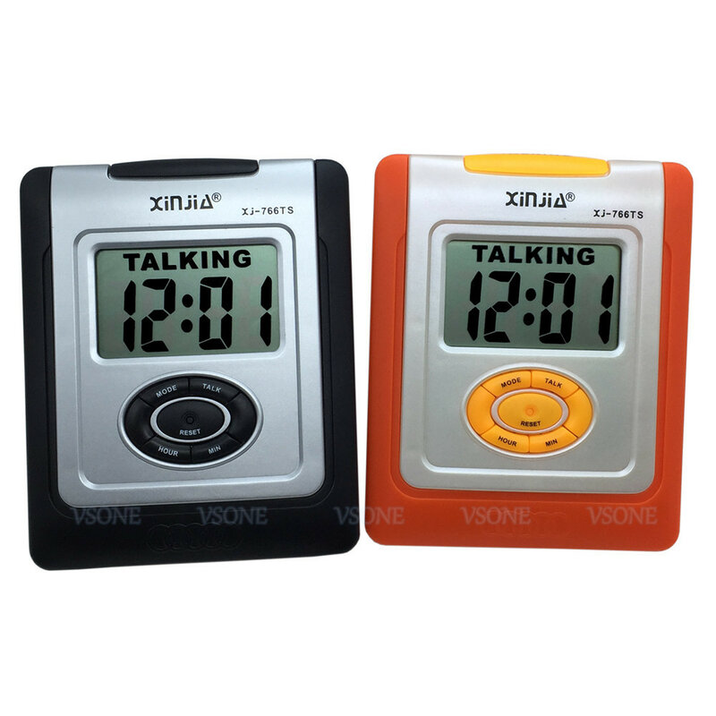 Spagnolo Talking LCD Digital Alarm Clock per Non Vedenti o Ipovisione, Colore arancione o Colore Nero
