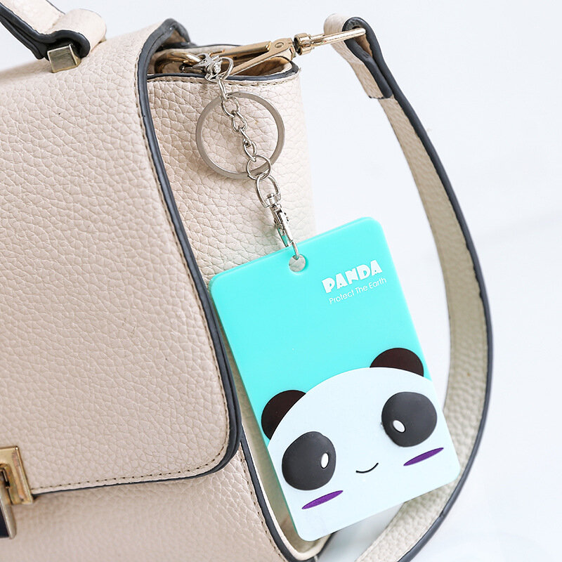 Soporte de insignia de PVC y accesorios soporte de tarjeta de identificación tarjeta de crédito caja de tarjeta de autobús de dibujos animados Panda Totoro papelería
