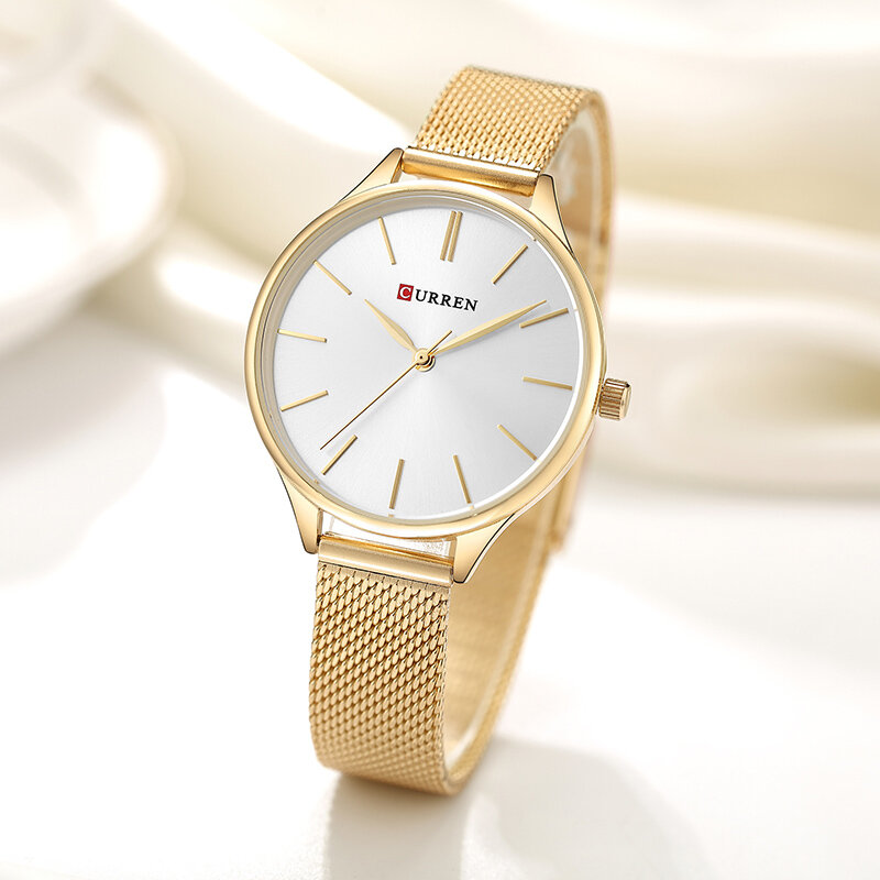 Curren-Relógio de pulso para mulheres, relógios pulseira para senhoras, estilo simples, vestido, relógio de quartzo, presentes femininos, moda quente, novo