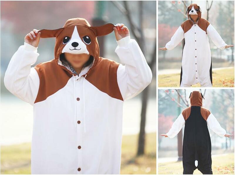 Kostum Karnaval Dewasa Populer Cosplay Binatang Beagle Pakaian Penampilan Pria Onesies Pesta Topeng Indah Dewasa
