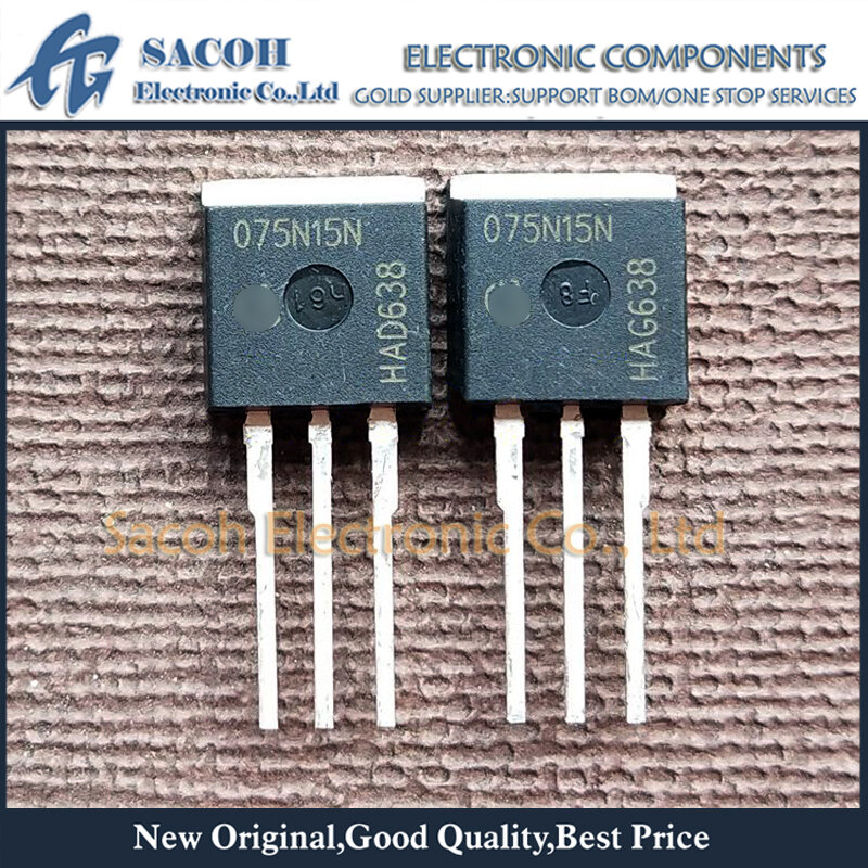 MOSFET, IPB075N15N3G ou IPI075N15N3G novos e originais, 075N15N, TO-263/262, 100A, 150V, 10 PCes