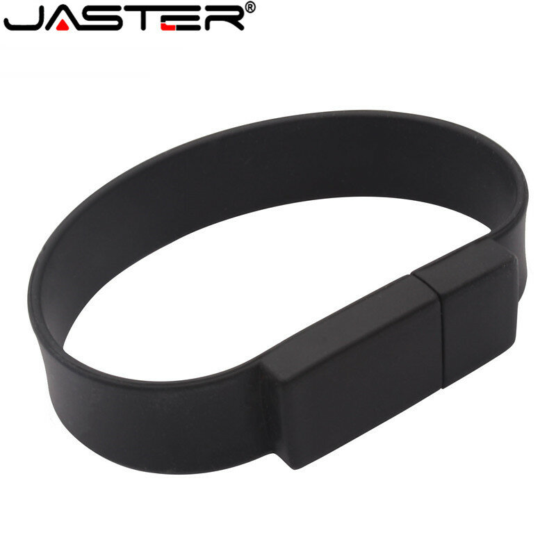 JASTER Silicone Bracelet Wrist Band 64GB 128GB 32GB 16GB 8GB 4GB USB 2.0 Flash Memory Stick Pen Drive U Disk Pendrives Gifts