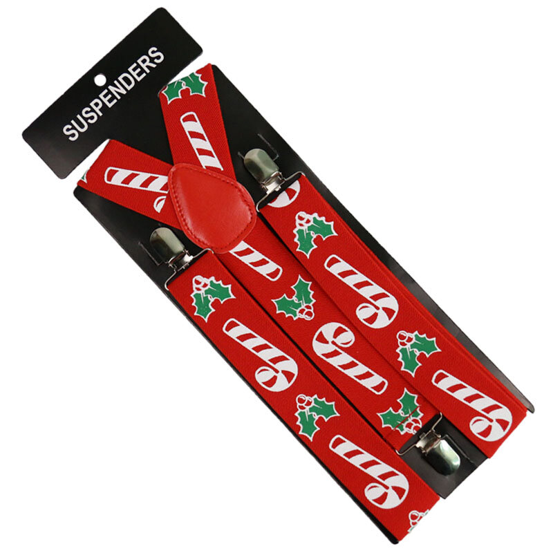 Winfox suspensórios elásticos ajustáveis, vermelho, camisa feminina e masculina, cinta de cinto de natal