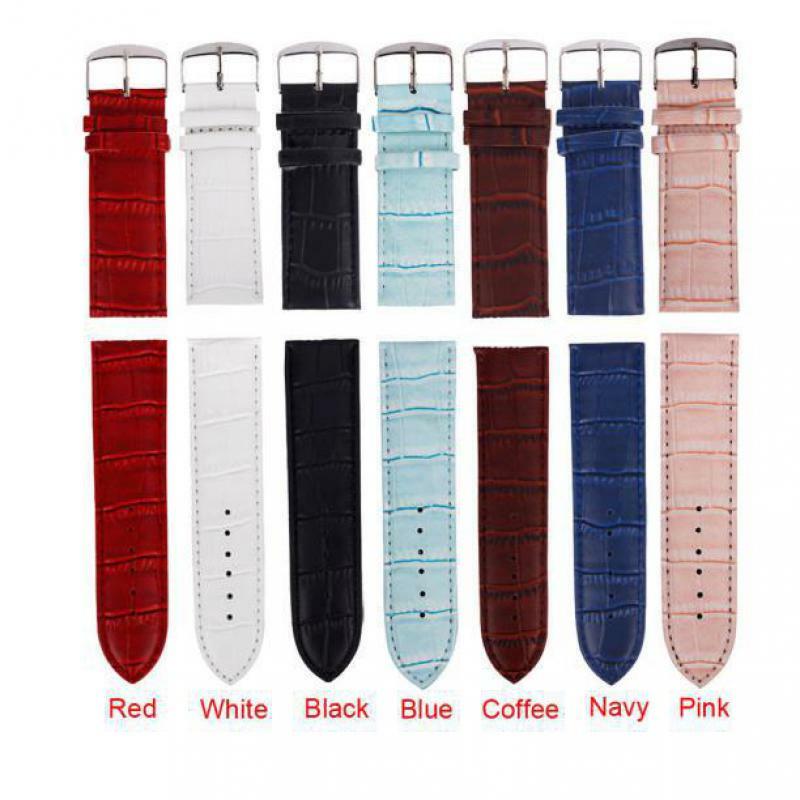 Leather Watchband Men Women Watch Band 22mm 20mm 18mm 16mm 14mm 12mm Wrist Watch Strap On Belt Watchbands Bracelet Metal Buckle