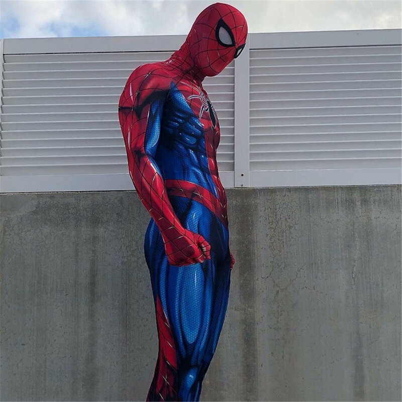 Новый костюм Человека-паука, 3D принт, для взрослых, лайкра, спандекс, костюм Человека-паука на Хэллоуин, маскарадный костюм зентай