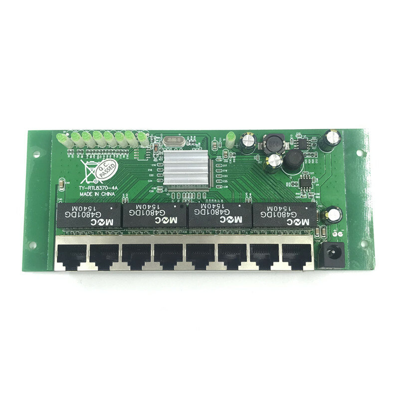 OEM PBC 8 Port Gigabit Ethernet Switch 8 Port erfüllt 8 pin way header 10/100/100 0 m hub 8way power pin Pcb board OEM schroef gat