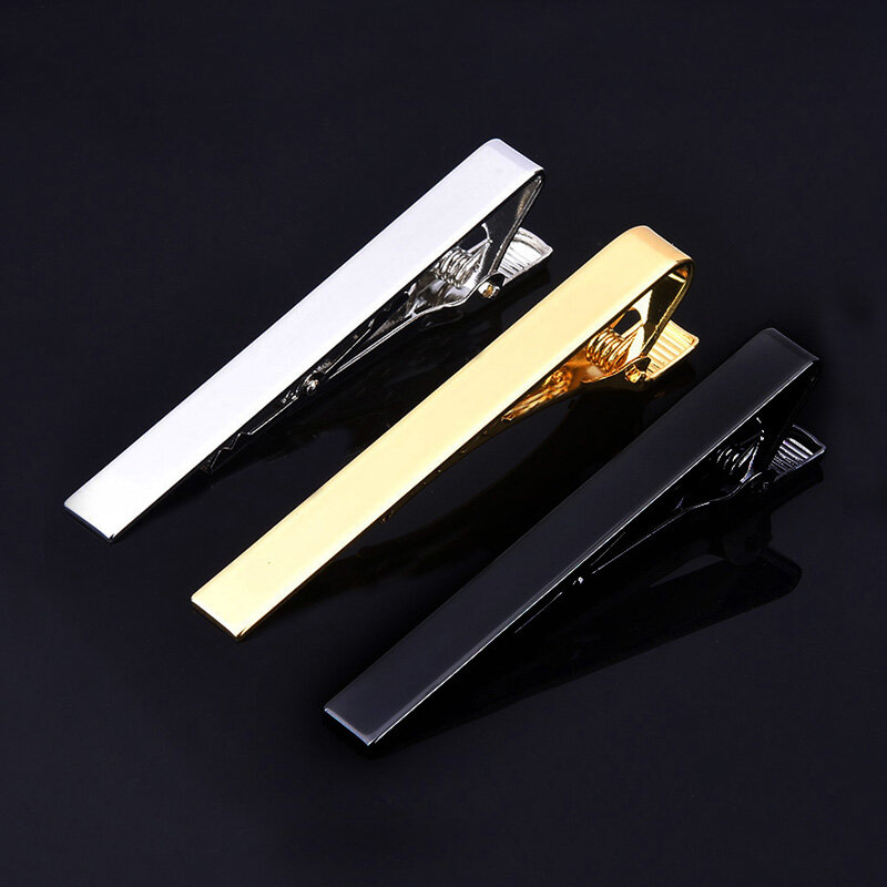 1 Stuk Metalen Zilveren Stropdas Clip 5.8Cm Voor Mannen Bruiloft Stropdas Tie Sluiting Clip Gentleman Tie Bar Crystal Tie pin Voor Mens Gift