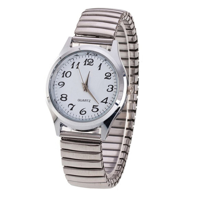 Stainless Steel  Band Alloy Lovers Business Quartz Movement  Wristwatch Elastic Strap Band Couple Wrist Watch
