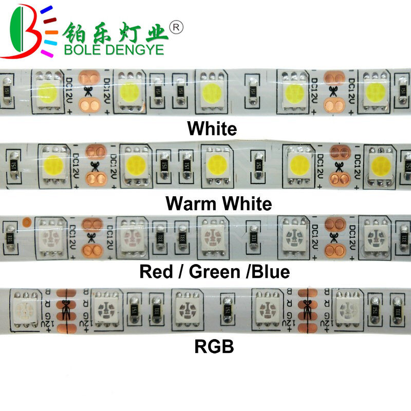 Tira de luces LED Flexible para decoración de sala de estar y dormitorio, tira de luces RGB de 12V CC, SMD 2835, 5050, Blanco cálido, azul, verde y rojo