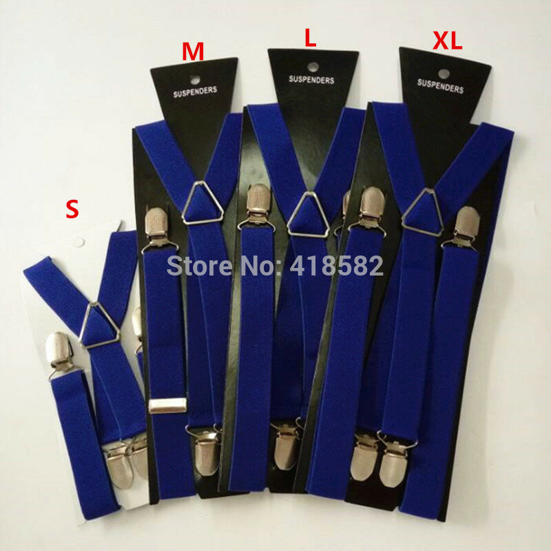BD002- 2017 New Fashion Suspenders For Baby Teenager Adult jeans pants with Clip-on Braces X-back Elastic strap Royalblue