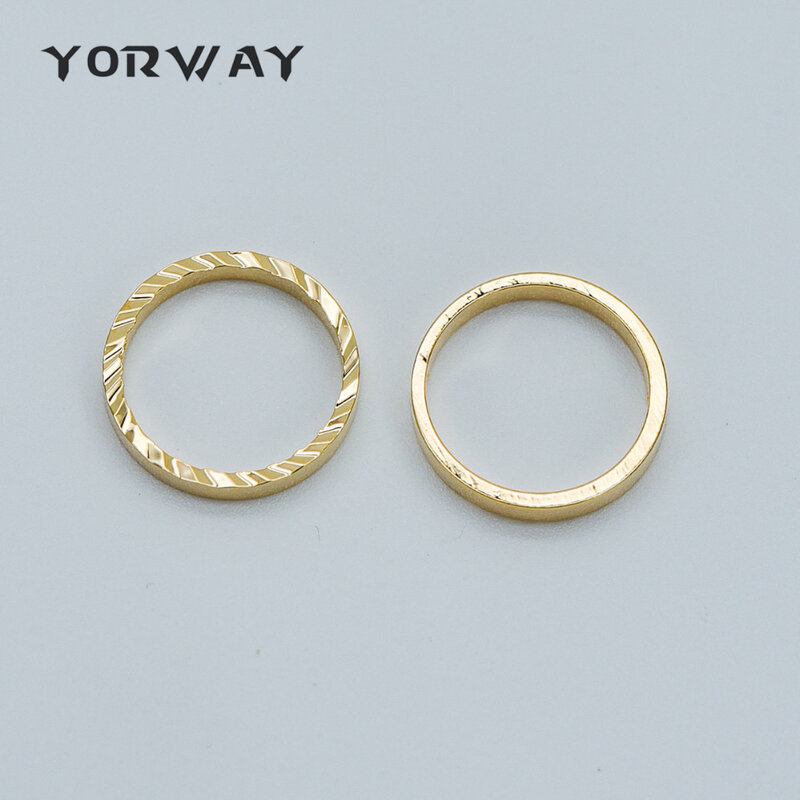 10 sztuk/partia złoty okrągły Link Charms 15mm, pozłacane mosiądz pierścień pętle, geometryczne Hoop koło złącze zawieszki (GB-351)