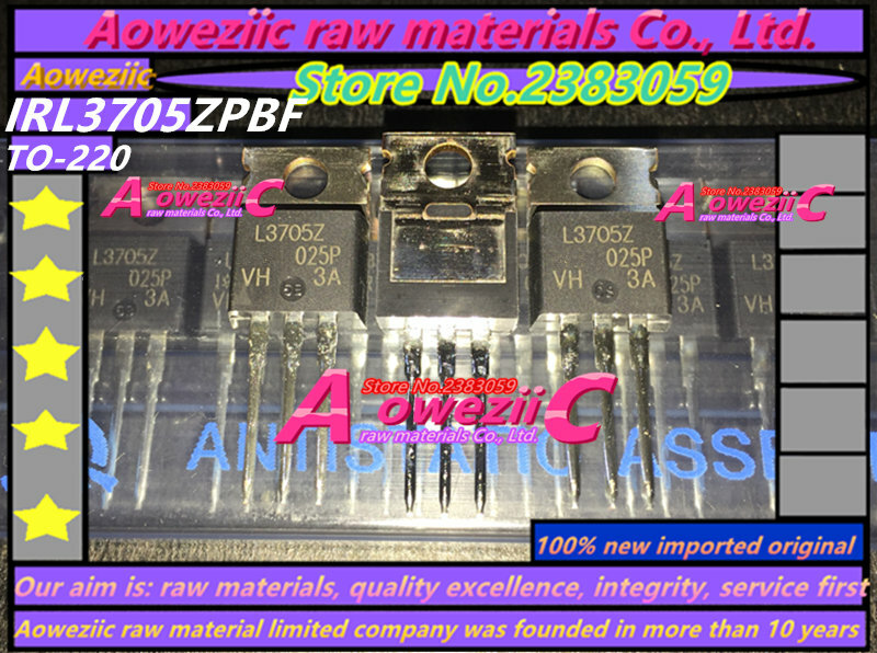 Aoweziic 100% جديد مستورد أصلي IRL3705ZPBF IRL3705Z L3705Z TO-220 ترانزستور بتأثير حقل N قناة 55V 75A