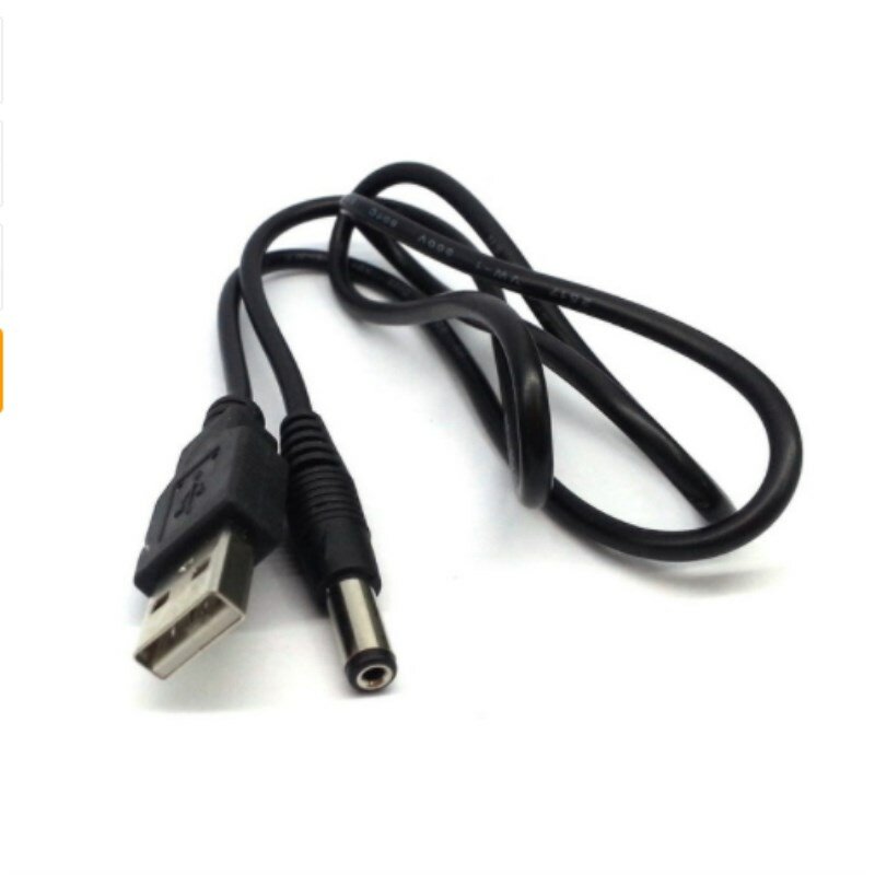 DC 5V USB 2.0 A Type Male To 5.5 x 2.1mm DC power Plug Barrel Contor adpter Black cable 80cm