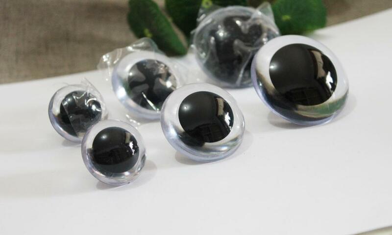 30mm 40mm 50mm 60mm new big size round shape clear plastic safety toy eyes with white hard washer--10pcs/lot