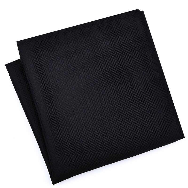 High Fashion Pocket Square Grid Handkerchief Men Accessories Polyester Hanky Solid Color Towel mouchoir Black White 22cm*22cm