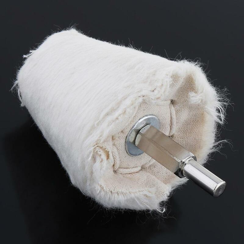 Roue de polissage en tissu blanc en forme de cône de 2 pouces, tampon de polissage miroir, tampon en coton pour le polissage de Surface/meulage