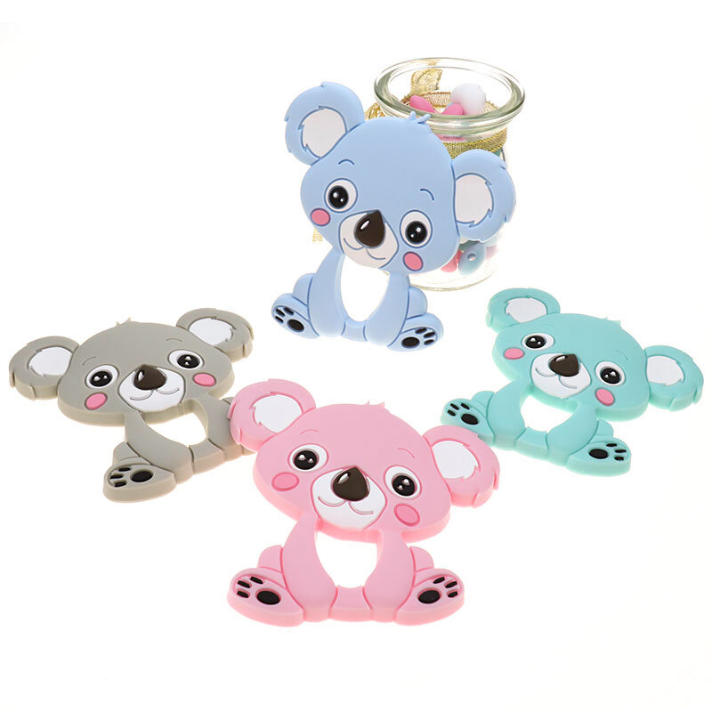 Wholesale 10pc Koala Silicone Baby Teether Animal Bear Bpa Free Newborn Teething Necklace Pendant Accessories DIY Christmas Gift