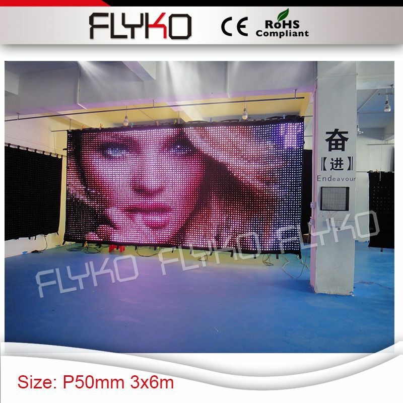 Free shipping led dj backdrop 10ft by 20ft P50mm video curtain display screen flight case