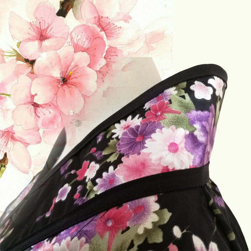 Kimono Sexy de Sakura para mujer, disfraz de Anime japonés, estampado tradicional Vintage, vestido Yukata de seda tradicional, S-XXXL