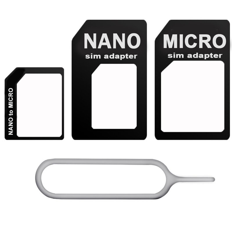 Адаптер 4 в 1 для преобразования Nano SIM-карты в Micro Standard, адаптер для iPhone7 5 5s 6 6s Plus SE 5C xiaomi 5 4 redmi 3s 4 3 huawei honor 7 8
