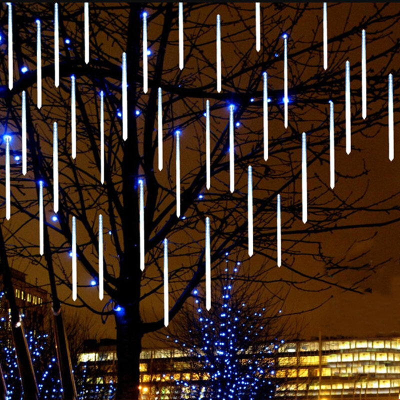 Tubos de lluvia impermeables para decoración, luz Led de 110-240V con enchufe europeo y estadounidense para Navidad, bodas y jardín, 50cm, 30cm, 20cm